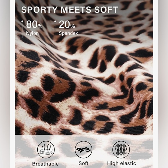 Stelle Capri Leopard Yoga Pants with Pockets Essential High Waisted Size Medium - Picture 4 of 4